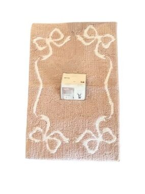 🆕- Rachel Ashwell- Coquette Plush Soft Bow Accent Bath Rug in Light Blush Pink